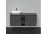 Duravit D-Neo Waschtisch-Unterschrank DE4970L4949 140 x 55 cm, Graphit Matt, wandhängend, 4 Schubkästen, 1 Konsolenplatte, Becken links