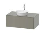 Duravit White Tulip Waschtisch-Unterschrank WT497609292 100 x 55 cm, Steingrau Seidenmatt, wandhängend, 1 Auszug, 1 Konsolenplatte