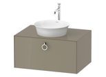 Duravit White Tulip Waschtisch-Unterschrank WT49800H2H2 80 x 55 cm, Steingrau Hochglanz, wandhängend, 1 Auszug mit Griff, 1 Konsolenplatte