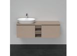 Duravit D-Neo Waschtisch-Unterschrank DE4950L7575 140 x 55 cm, Leinen, wandhängend, 2 Auszüge, 1 Konsolenplatte, Becken links