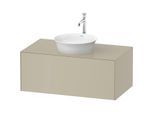 Duravit White Tulip Waschtisch-Unterschrank WT49760H3H3 100 x 55 cm, Taupe Hochglanz, wandhängend, 1 Auszug, 1 Konsolenplatte