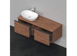 Duravit D-Neo Waschtisch-Unterschrank DE4950L7979 140 x 55 cm, Nussbaum Natur, wandhängend, 2 Auszüge, 1 Konsolenplatte, Becken links