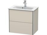 Duravit XSquare Waschtisch-Unterschrank XS416509191 61x56x38,8cm, 2 Schubkästen, Taupe