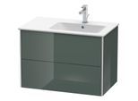 Duravit XSquare Waschtisch-Unterschrank XS417703838 81x56x47,8cm, 2 Schubkästen, Becken rechts, Dolomiti Grey hochglanz
