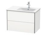 Duravit XSquare Waschtisch-Unterschrank XS417703636 81x56x47,8cm, 2 Schubkästen, Becken rechts, weiß seidenmatt