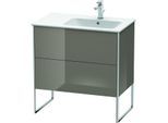 Duravit XSquare Waschtisch-Unterschrank XS445208989 81x59,2x47,8cm, 2 Auszüge, Becken rechts, Flannel Grey hochglanz