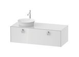 Duravit White Tulip Waschtisch-Unterschrank WT4982L8585 130 x 55 cm, Weiß Hochglanz, wandhängend, 1 Auszug mit Griff, Becken links