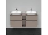 Duravit D-Neo Waschtisch-Unterschrank DE4970B4343 140 x 55 cm, Basalt Matt, wandhängend, 4 Schubkästen, 1 Konsolenplatte, Becken beidseitig