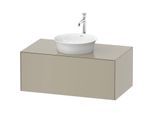 Duravit White Tulip Waschtisch-Unterschrank WT497606060 100 x 55 cm, Taupe Seidenmatt, wandhängend, 1 Auszug, 1 Konsolenplatte