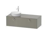 Duravit White Tulip Waschtisch-Unterschrank WT4982L9292 130 x 55 cm, Steingrau Seidenmatt, wandhängend, 1 Auszug mit Griff, Becken links