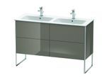 Duravit XSquare Waschtisch-Unterschrank XS444908989 128x59,2x47,8cm, 4 Auszüge, Flannel Grey hochglanz