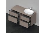 Duravit D-Neo Waschtisch-Unterschrank DE4970R4343 140 x 55 cm, Basalt Matt, wandhängend, 4 Schubkästen, 1 Konsolenplatte, Becken rechts