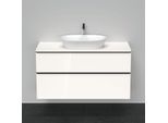 Duravit D-Neo Waschtisch-Unterschrank DE496902222 120 x 55 cm, Weiß Hochglanz, wandhängend, 2 Schubkästen, 1 Konsolenplatte