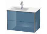 Duravit XSquare Waschtisch-Unterschrank XS417604747 81x56x47,8cm, 2 Schubkästen, Becken links, Stone Blue hochglanz