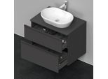 Duravit D-Neo Waschtisch-Unterschrank DE496704949 80 x 55 cm, Graphit Matt, wandhängend, 2 Schubkästen, 1 Konsolenplatte