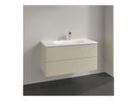 Villeroy und Boch Antao Waschtisch-Unterschrank L05100HJ 98,8x50,4x49,6cm, mit Frontstruktur, silk grey matt lacquer, mit Beleuchtung