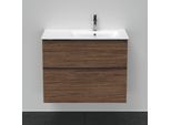 Duravit D-Neo Waschtisch-Unterschrank DE436702121 81 x 46,2 cm, Nussbaum Dunkel, wandhängend, 1 Schubkasten, 1 Auszug