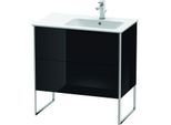 Duravit XSquare Waschtisch-Unterschrank XS445204040 81x59,2x47,8cm, 2 Auszüge, Becken rechts, schwarz hochglanz