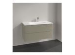 Villeroy und Boch Antao Waschtisch-Unterschrank L05100HK 98,8x50,4x49,6cm, mit Frontstruktur, stone grey matt lacquer, mit Beleuchtung