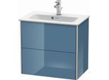 Duravit XSquare Waschtisch-Unterschrank XS416504747 61x56x38,8cm, 2 Schubkästen, Stone Blue hochglanz