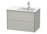 Duravit XSquare Waschtisch-Unterschrank XS417700707 81x56x47,8cm, 2 Schubkästen, Becken rechts, Betongrau matt