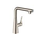 hansgrohe Metris Select 260 Küchenarmatur 14847800 Edelstahl-Optik, schwenkbarer Auslauf