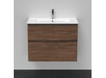 Duravit D-Neo Waschtisch-Unterschrank DE436202121 81 x 46,2 cm, Nussbaum Dunkel, wandhängend, 1 Schubkasten, 1 Auszug