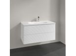 Villeroy und Boch Antao Waschtisch-Unterschrank L05100MT 98,8x50,4x49,6cm, mit Frontstruktur, white matt lacquer, mit Beleuchtung
