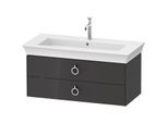 Duravit White Tulip Waschtisch-Unterschrank WT43520H1H1 98,4 x 45,8 cm, Graphit Hochglanz, wandhängend, 2 Schubkästen mit Griff