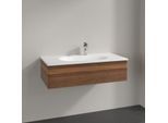 Villeroy und Boch Antao Waschtisch-Unterschrank L02000HM 98,8x25,6x49,3cm, ohne Frontstruktur, warm walnut, mit Beleuchtung