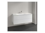 Villeroy und Boch Antao Waschtisch-Unterschrank L06100MT 118,8x50,4x49,3cm, mit Frontstruktur, white matt lacquer, Mit Beleuchtung