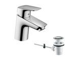 hansgrohe Logis 70 Waschtischarmatur 71070000 chrom, mit Ablaufgarnitur, Höhe 166 mm