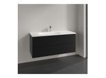 Villeroy und Boch Antao Waschtisch-Unterschrank L06100PD 118,8x50,4x49,3cm, mit Frontstruktur, black matt lacquer, Mit Beleuchtung