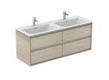 Ideal Standard Connect Air Waschtischunterschrank E0824UK, Pinie hell Dekor/braun matt, 4 Auszüge