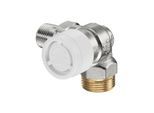 Oventrop Baureihe AV 9 Thermostatventil 1183447 G 3/4 AGxR 1/2, Winkel/Eck, rechts, Messing vernickelt