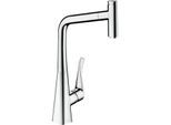 hansgrohe Metris Spültisch-Einhebelmischer 14786000 mit Ausziehbrause, 1jet, chrom