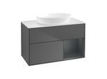 Villeroy und Boch Finion Waschtischunterschrank FA21HGGK 100cm, Abdeckplatte white matt, Regale Midnight matt lacquer, Anthracite matt