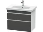 Duravit DuraStyle Waschtisch-Unterschrank DS648104918 73 x 44,8 cm, graphit matt/weiß matt, 2 Schubkästen, wandhängend