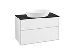 Villeroy und Boch Finion Waschtischunterschrank GA0200GF 100x60,3cm, Emotion, Abdeckplatte black matt, Glossy white lacquer