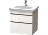 Duravit DuraStyle Waschtisch-Unterschrank DS648302243 60 x 45,3 cm, weiß hochglanz/basalt matt, 2 Schubkästen, wandhängend