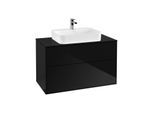 Villeroy und Boch Finion Waschtischunterschrank G35200PH 100x60,3cm, Emotion, Abdeckplatte black matt, Glossy Black Lacquer