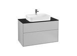 Villeroy und Boch Finion Waschtischunterschrank F35200GJ 100x60,3cm, Abdeckplatte black matt, Light grey matt