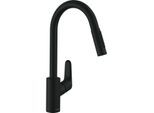 hansgrohe Focus M41 Küchenarmatur 240 31815670 mit Ausziehbrause, 2jet, mattschwarz