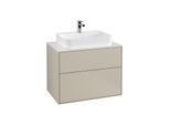 Villeroy und Boch Finion Waschtischunterschrank G34100HH 80x60,3cm, Emotion, Abdeckplatte white matt, Sand Matt Lacquer