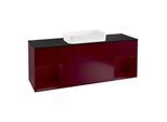 Villeroy und Boch Finion Waschtischunterschrank G332HBHB 160cm, Abdeckplatte black matt, Emotion, Regale Peony matt lacquer, Peony Matt