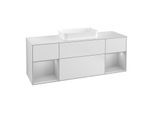 Villeroy und Boch Finion Waschtischunterschrank F331GJMT 160x60,3cm, Abdeckplatte white matt, Regale Light grey matt lacquer, White matt lacquer