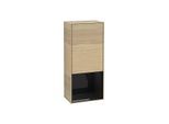 Villeroy und Boch Finion Seitenschrank F540PHPC 41,8x93,6x27cm, links, Regal unten Glossy Black, Oak Veneer