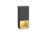 Villeroy und Boch Finion Seitenschrank F540HFHG 41,8x93,6x27cm, links, Regal unten Gold Matt, Midnight Blue Matt Lacquer