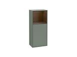 Villeroy und Boch Finion Seitenschrank F510GNGM 41,8x93,6x27cm, rechts, Regal oben Walnut Veneer, Olive Matt Lacquer