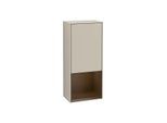 Villeroy und Boch Finion Seitenschrank F540GNHH 41,8x93,6x27cm, links, Regal unten Walnut Veneer, Sand Matt Lacquer
